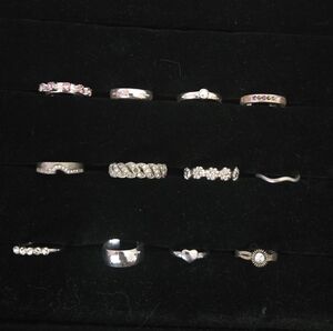 Bulk Lot Of 12 Rings And Open Adjustable Toe Rings Sized 6 And 6.5